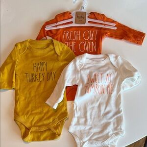 NWT Set of 3 Rae Dunn Baby Onesies